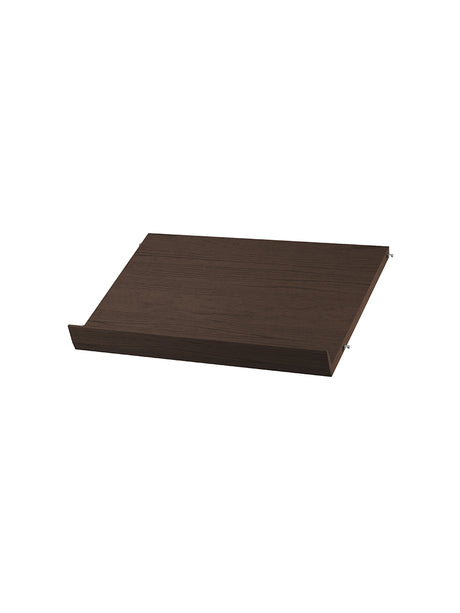 Magasinhylde, træ fra String - Mørk eg / Smal: 58 x 30 x 2 cm - Jacobsen Plus