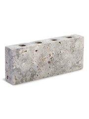 Epode Lysestage 25 cm, travertin silver fra Wabi Sabi Nordic