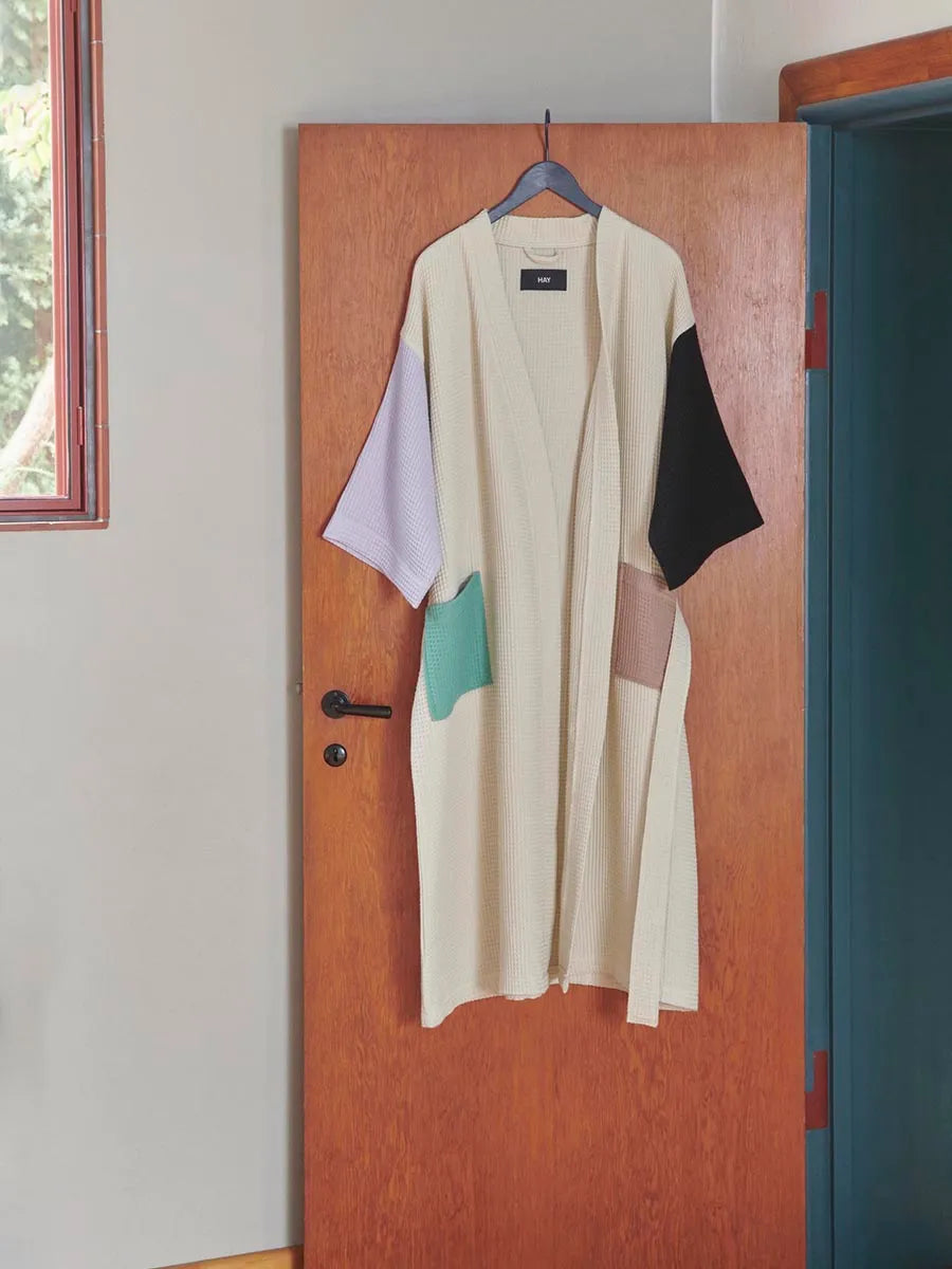 Waffle Badekåbe, off-white multi fra Hay