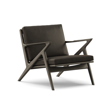 Z Chair, sortlakeret eg fra DK3 - Sortlakeret eg - Sort Pelle læder - Jacobsen Plus