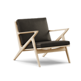 Z Chair, eg fra DK3 - Eg sæbe - Sort Pelle læder - Jacobsen Plus