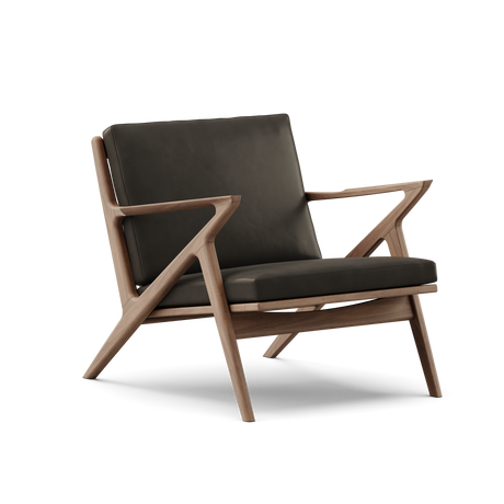 Z Chair, valnød fra DK3 - Valnød olie - Sort Pelle læder - Jacobsen Plus