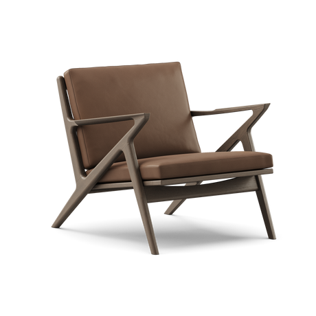 Z Chair, eg fra DK3 - Røget eg - Brun Pelle læder - Jacobsen Plus