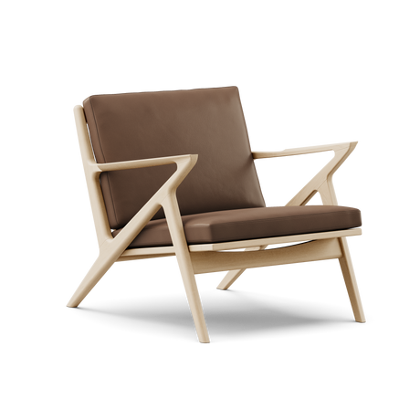 Z Chair, eg fra DK3 - Eg sæbe - Brun Pelle læder - Jacobsen Plus