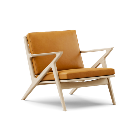 Z Chair, eg fra DK3 - Eg sæbe - Cognac Pelle læder - Jacobsen Plus