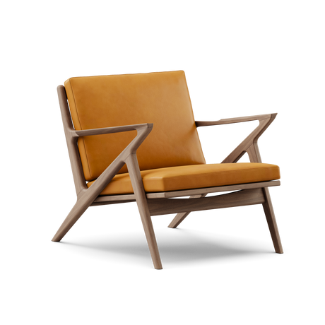 Z Chair, valnød fra DK3 - Valnød olie - Cognac Pelle læder - Jacobsen Plus