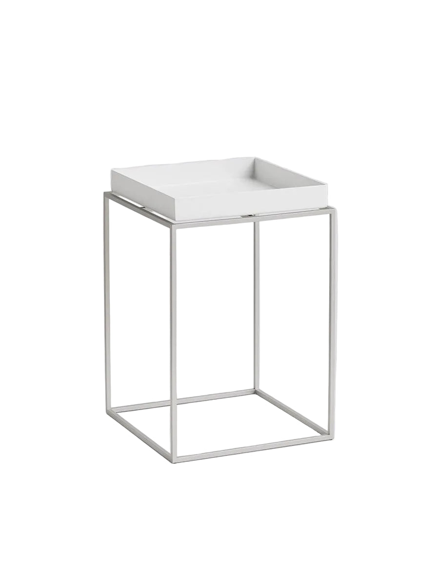 Tray Table Small High 30x30, silikonebelagt stålbase fra Hay - White - Jacobsen Plus