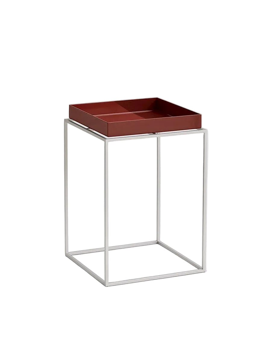 Tray Table Small High 30x30, silikonebelagt stålbase fra Hay - Chocolate - Jacobsen Plus