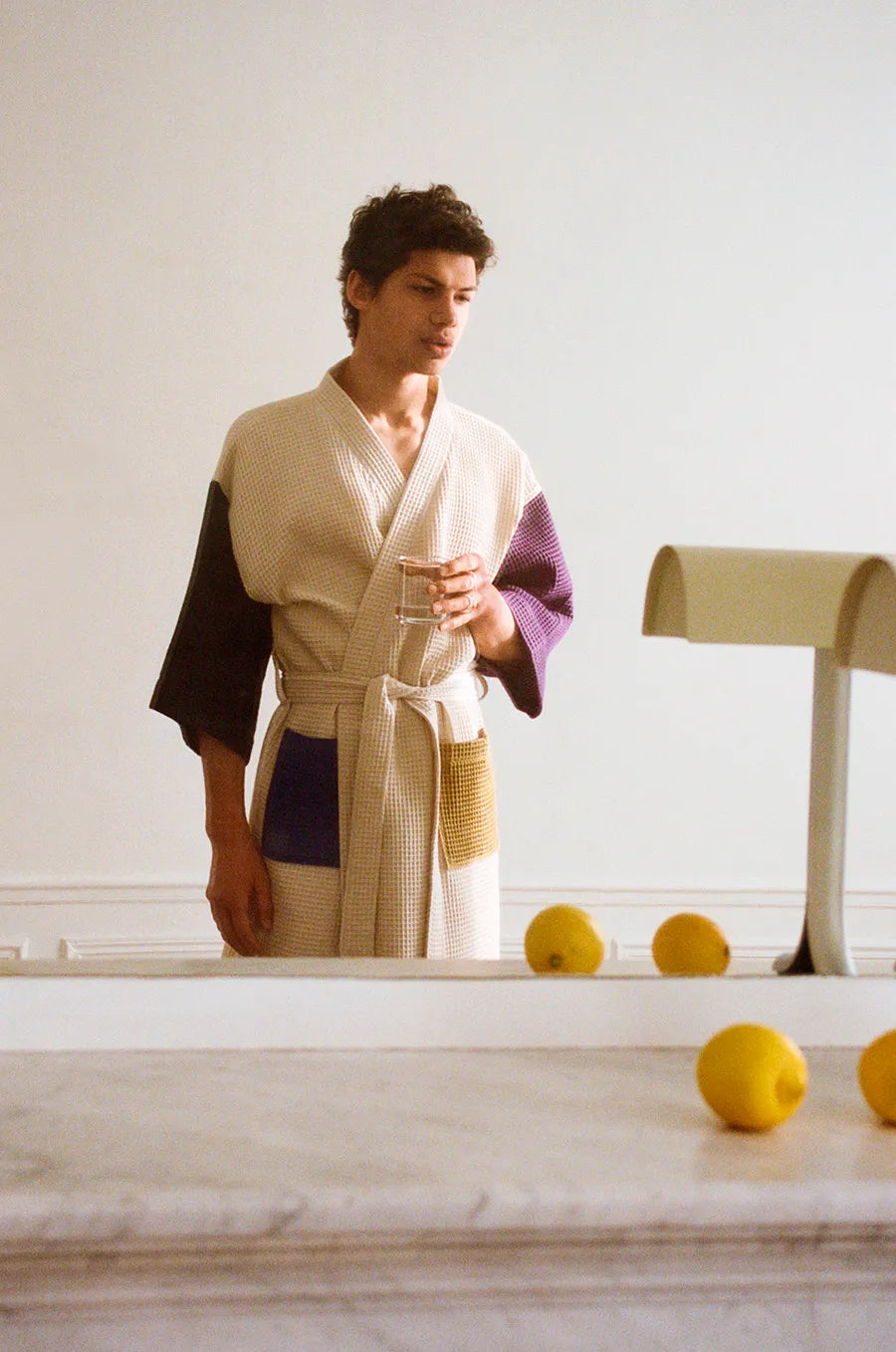 Waffle badekåbe, cream multi fra Hay