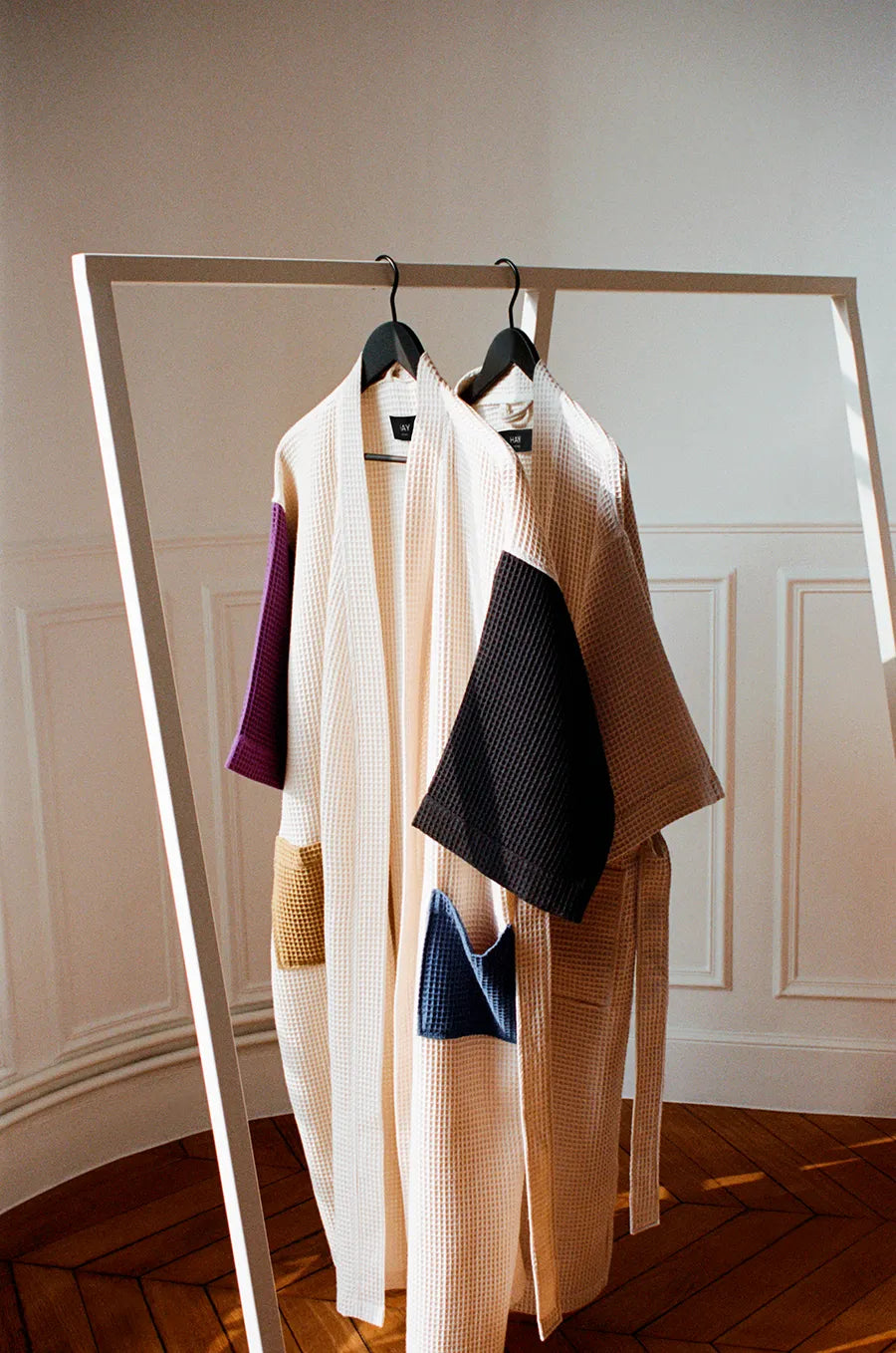 Waffle badekåbe, cream multi fra Hay