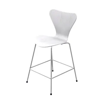 3187 Lav Barstol af Arne Jacobsen - Uden polstring / Farvet ask / Hvid - Jacobsen Plus