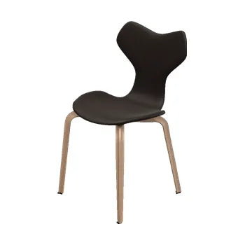4130 Grand Prix med træben af Arne Jacobsen - Fuldpolstret / Soft læder / Sort-brun - Jacobsen Plus