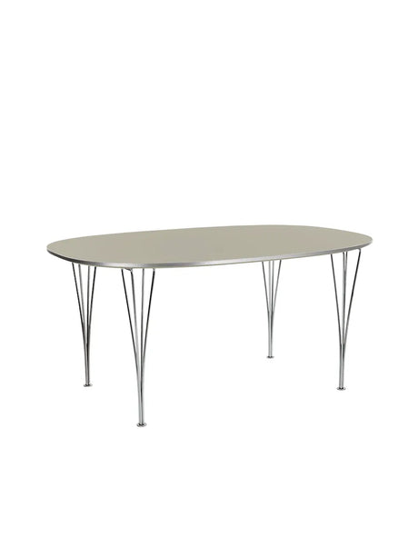 Piet Hein B613 Spisebord, 180 x 120 cm fra Fritz Hansen - Grey Efeso m. alukant (specialfarve) - Jacobsen Plus