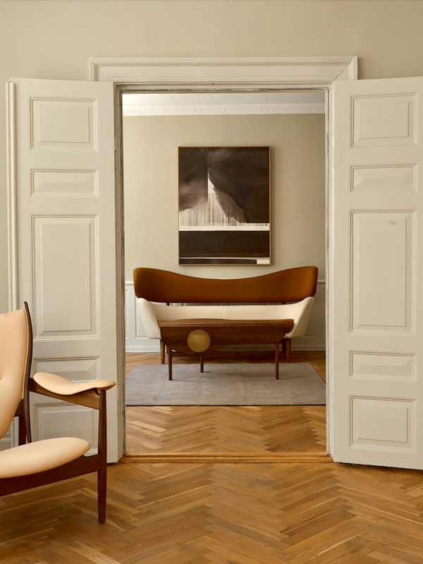 Baker sofa, eg olie af Finn Juhl