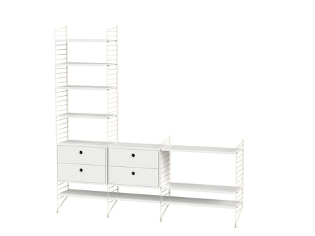 Reol, Living room J fra String - Beige - hvid - Jacobsen Plus