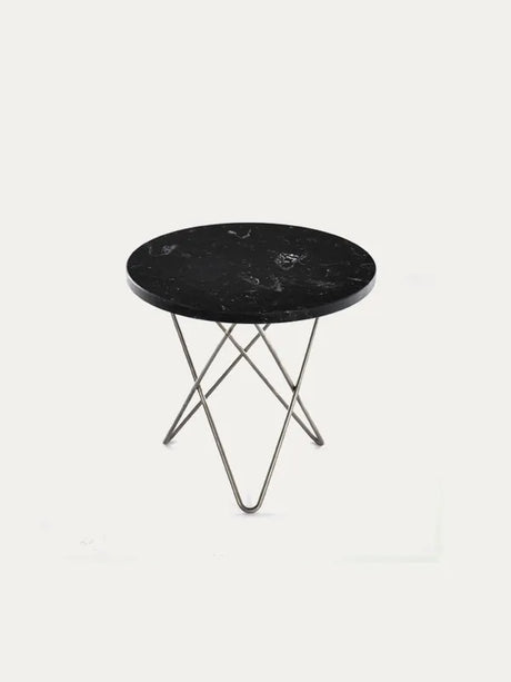 Mini O Table fra OX Denmarq - Blankt / Sort marmor - Jacobsen Plus
