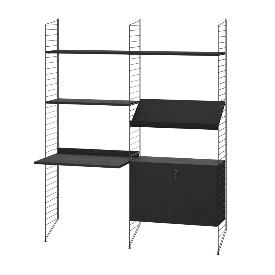 Kontor, bundle I fra String - Sort - sort ask - Jacobsen Plus