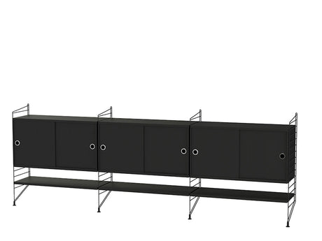 Reol, Living room F fra String - Sort - sort ask - Jacobsen Plus