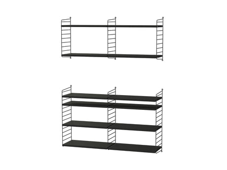 Reol, Living room N fra String - Sort - sort ask - Jacobsen Plus