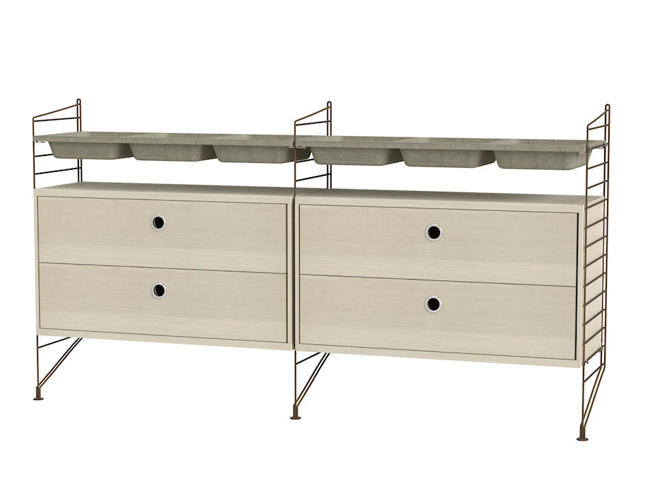 Soveværelse, bundle G fra String - Brun - ask - Jacobsen Plus