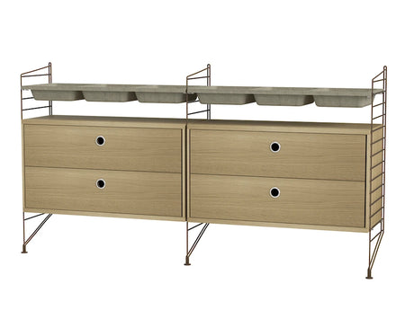 Soveværelse, bundle G fra String - Brun - eg - Jacobsen Plus