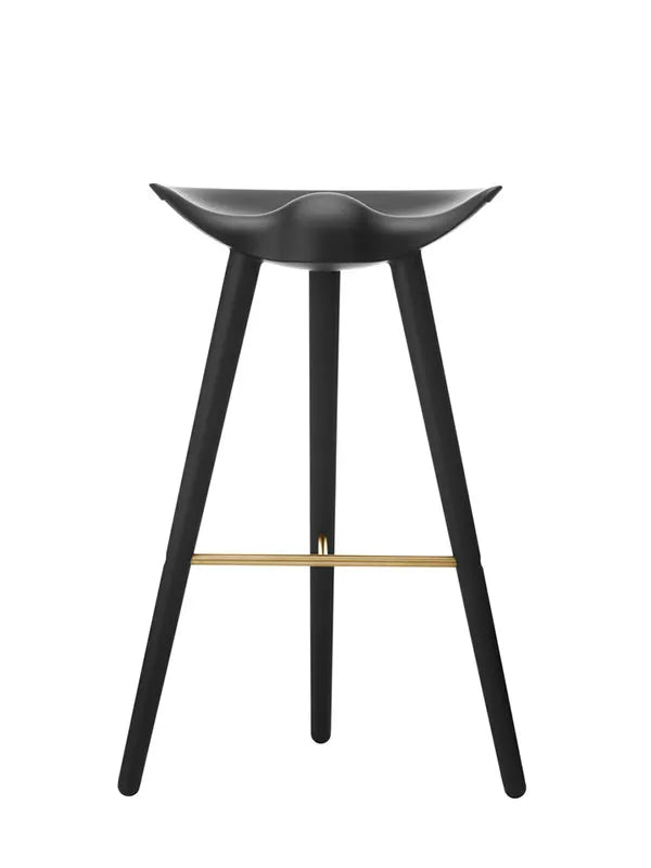 ML42 Barstol 77 cm fra Audo Copenhagen - Sortbejdset bøg - messing - Jacobsen Plus