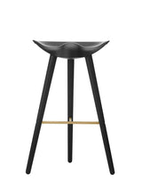 ML42 Barstol 77 cm fra Audo Copenhagen - Sortbejdset bøg - messing - Jacobsen Plus
