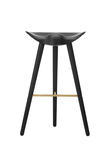 ML42 Barstol 77 cm fra Audo Copenhagen - Sortbejdset bøg - messing - Jacobsen Plus