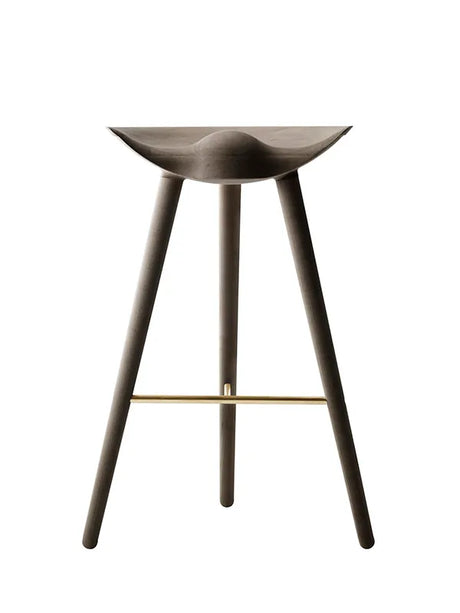 ML42 Barstol 77 cm fra Audo Copenhagen - Brun olieret eg - messing - Jacobsen Plus