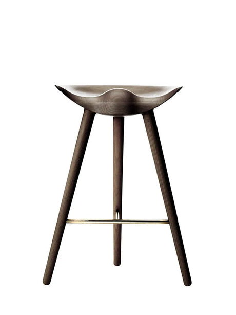 ML42 Barstol 69 cm fra Audo Copenhagen - Brun olieret eg - messing - Jacobsen Plus