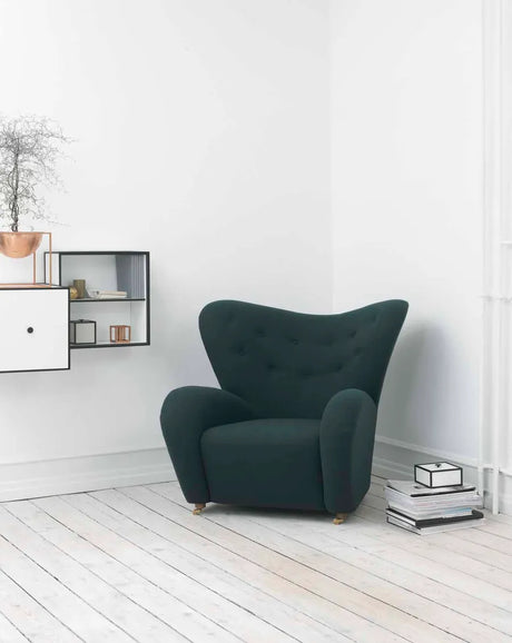 Den Trætte Mand Lænestol, Sheepskin fra Audo Copenhagen - Natural Oak - Sheepskin Moonlight - Jacobsen Plus