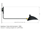 Big Wall Lamp w/1 Rotating Straight Arm af Serge Mouille - 3 - Jacobsen Plus