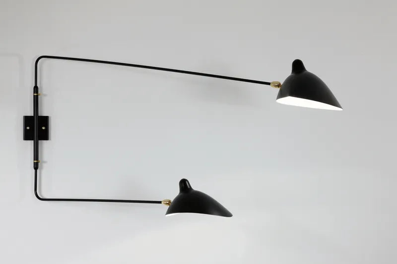Big Wall Lamp w/2 Rotating Straight Arms af Serge Mouille - 3 - Jacobsen Plus