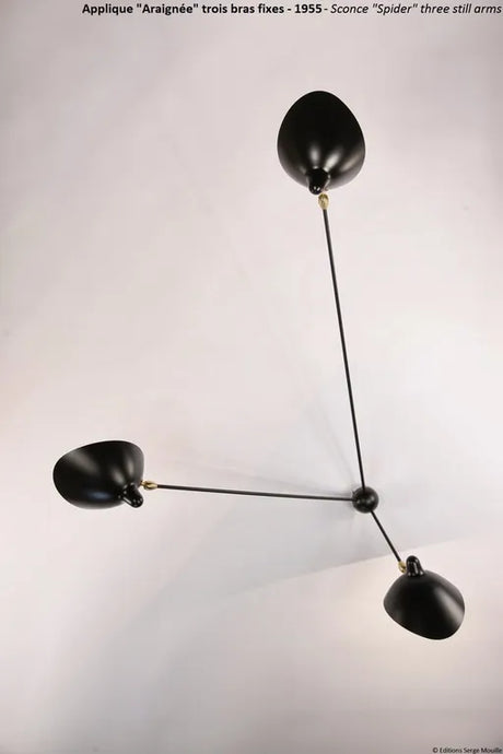 Spider Big Wall Lamp w/3 Fixed Arms af Serge Mouille - 3 - Jacobsen Plus