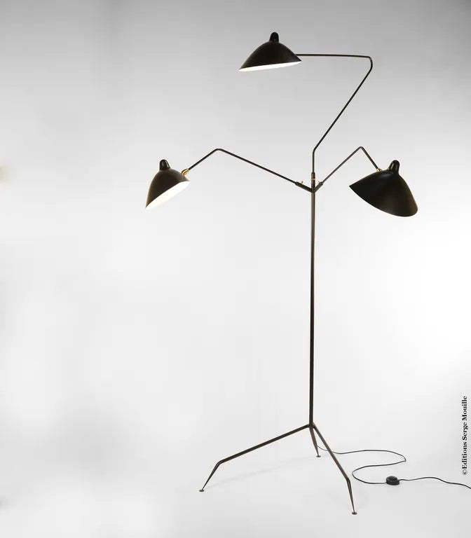 Standing Lamp w/3 Heads/Arms af Serge Mouille