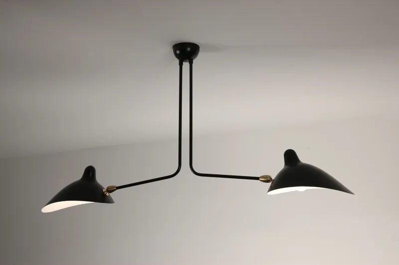 Ceiling Lamp w/2 Fixed Arms af Serge Mouille - 2 - Jacobsen Plus