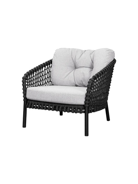 Ocean Large Loungestol, soft rope fra Cane-line - Grey - Cane-line AirTouch w/QuickDry & Airflow - Jacobsen Plus