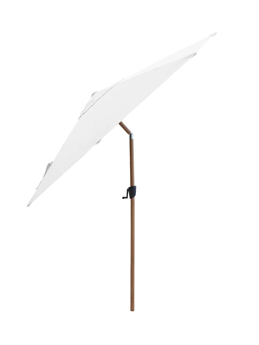 Sunshade Parasol m. Tilt, wood look fra Cane-line - Dusty White - Jacobsen Plus