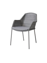 Breeze Havestol m. Armlæn, stabelbar fra Cane-line - Light grey / Grey, Cane-line Natté - Jacobsen Plus