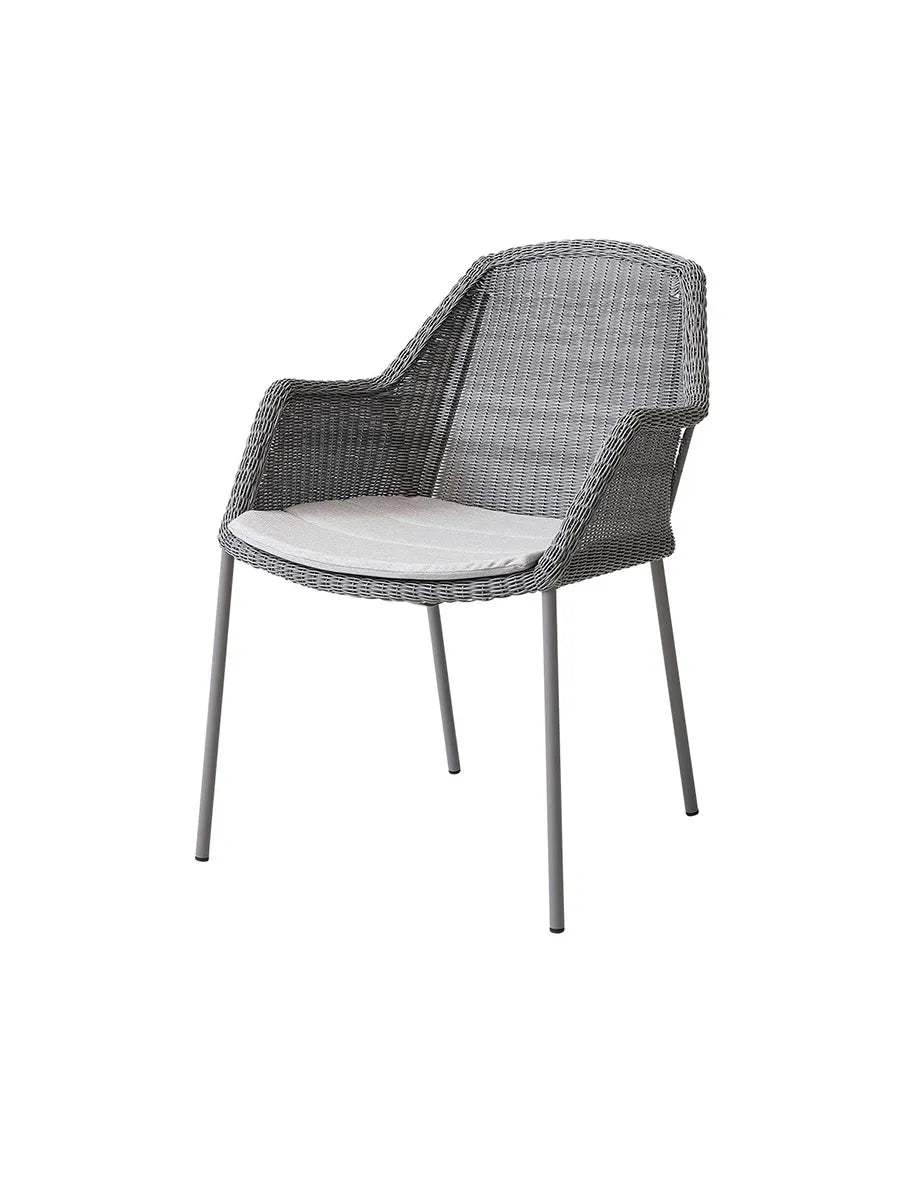 Breeze Havestol m. Armlæn, stabelbar fra Cane-line - Light grey / Light grey, Cane-line Natté - Jacobsen Plus