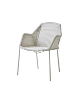 Breeze Havestol m. Armlæn, stabelbar fra Cane-line - White grey / Ingen hynde - Jacobsen Plus