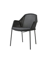 Breeze Havestol m. Armlæn, stabelbar fra Cane-line - Black / Black, Cane-line Natté - Jacobsen Plus