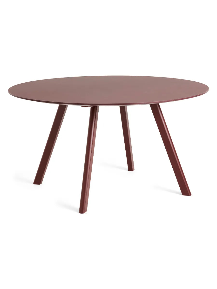 Copenhague CPH25 Bord, Ø140 cm fra Hay - Bordeaux lakeret eg / Burgundy Linoleum - Jacobsen Plus