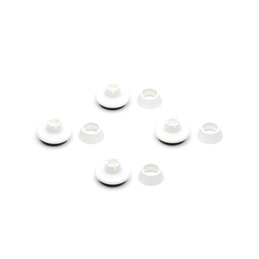 Ben dup til Eames stole, 4 stk. - Til DSR-DAR, hvid plast, sort filt - Jacobsen Plus