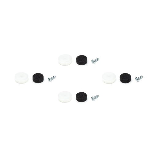 Ben dup til Eames stole, 4 stk. - Til DSW-DAW, hvid plast, sort filt - Jacobsen Plus