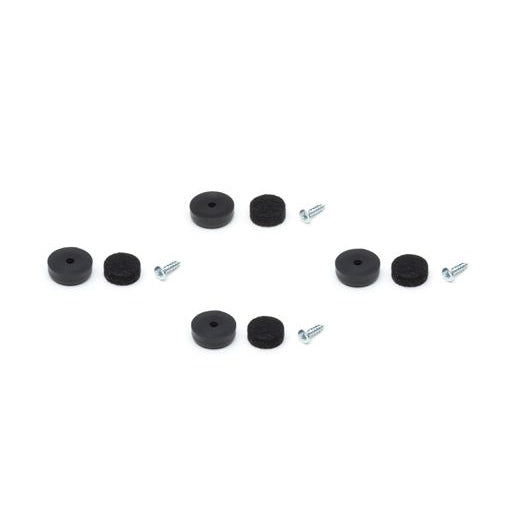 Ben dup til Eames stole, 4 stk. - Til DSW-DAW, sort plast, sort filt - Jacobsen Plus