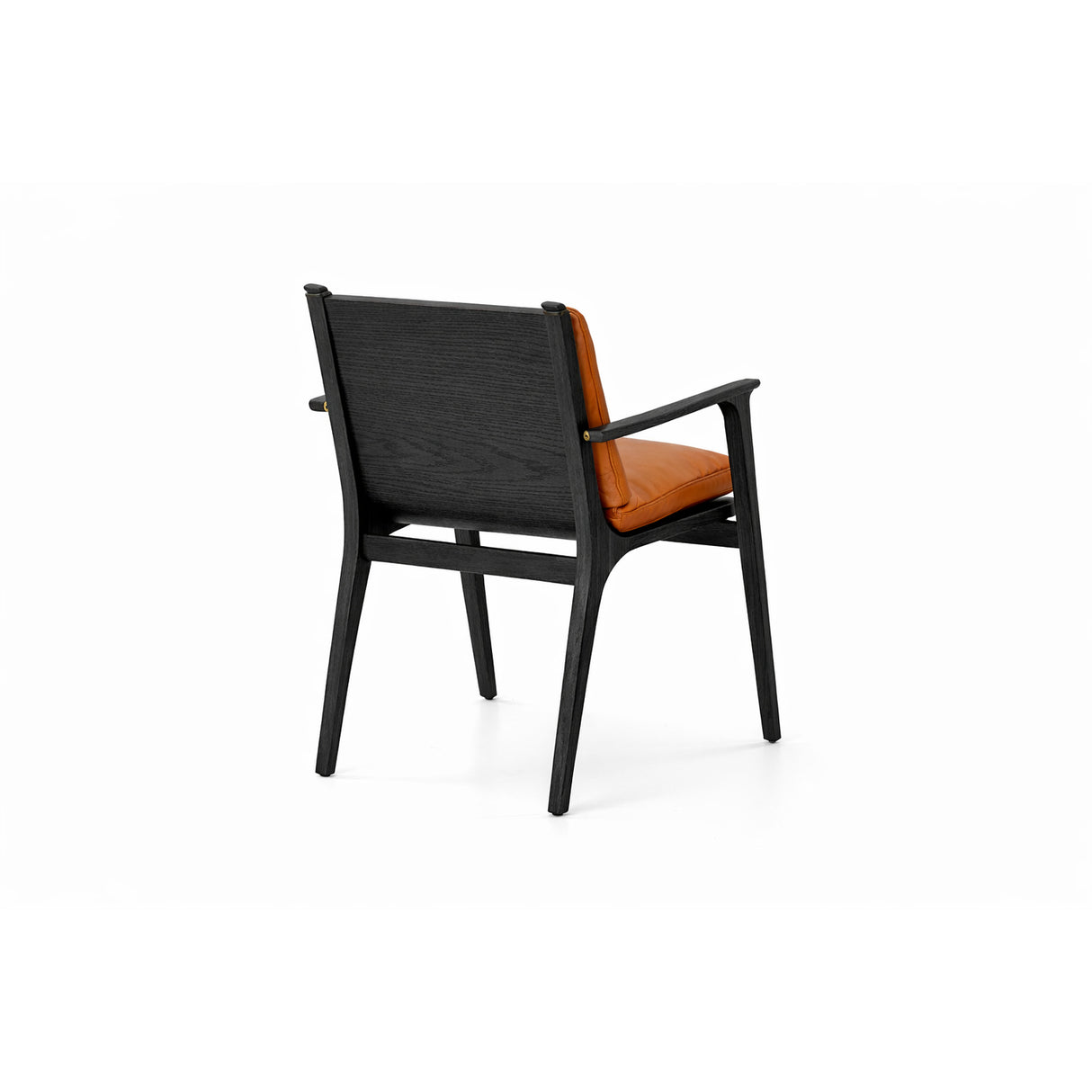 Rén spisebordsstol med armlæn, sort eg, hynder m. cognac læder - 2 - Jacobsen Plus