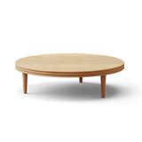 Groove Coffee Table Ø110 fra DK3 - Ø110 x H30 cm / Eg / Sæbe - Jacobsen Plus