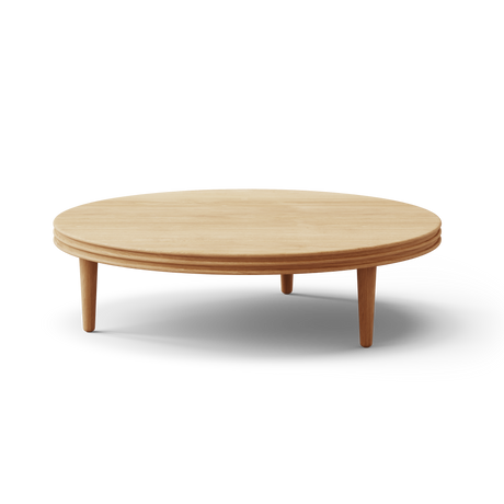 Groove Coffee Table Ø110 fra DK3 - Ø110 x H30 cm / Eg / Sæbe - Jacobsen Plus