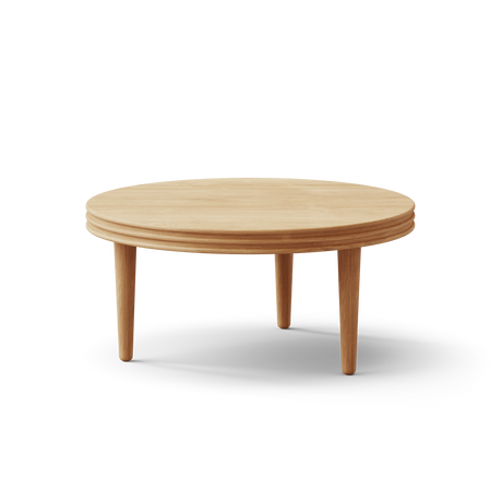 Groove Coffee Table Ø80 fra DK3 - Ø80 x H30 cm / Eg / Sæbe - Jacobsen Plus